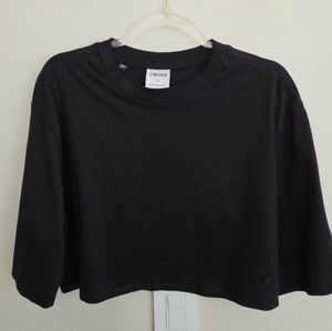 Gymshark Crop Cotton Tee Short Sleeve Black Size Small